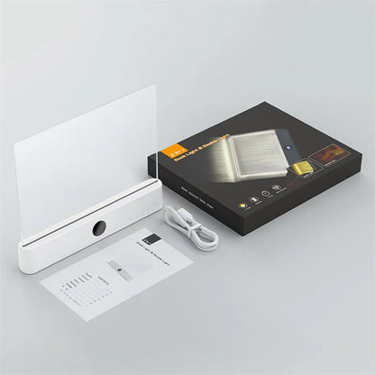 LED Book Light, Dimmable LED Reading Light 3 Color Flat Book Lamp for Reading, Rechargeable Full Page Light , Bookmark Light
