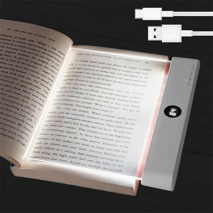 LED Book Light, Dimmable LED Reading Light 3 Color Flat Book Lamp for Reading, Rechargeable Full Page Light , Bookmark Light