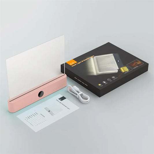 LED Book Light, Dimmable LED Reading Light 3 Color Flat Book Lamp for Reading, Rechargeable Full Page Light , Bookmark Light