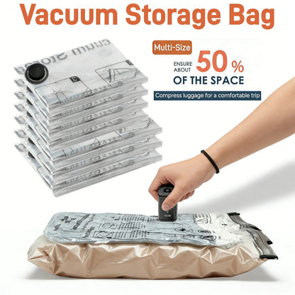 Vacuum Storage Organizer Bags,Travel Suitcases Essentials, Wardrobe Clothes Compression Packaging Sealing Bag Camping Equipment