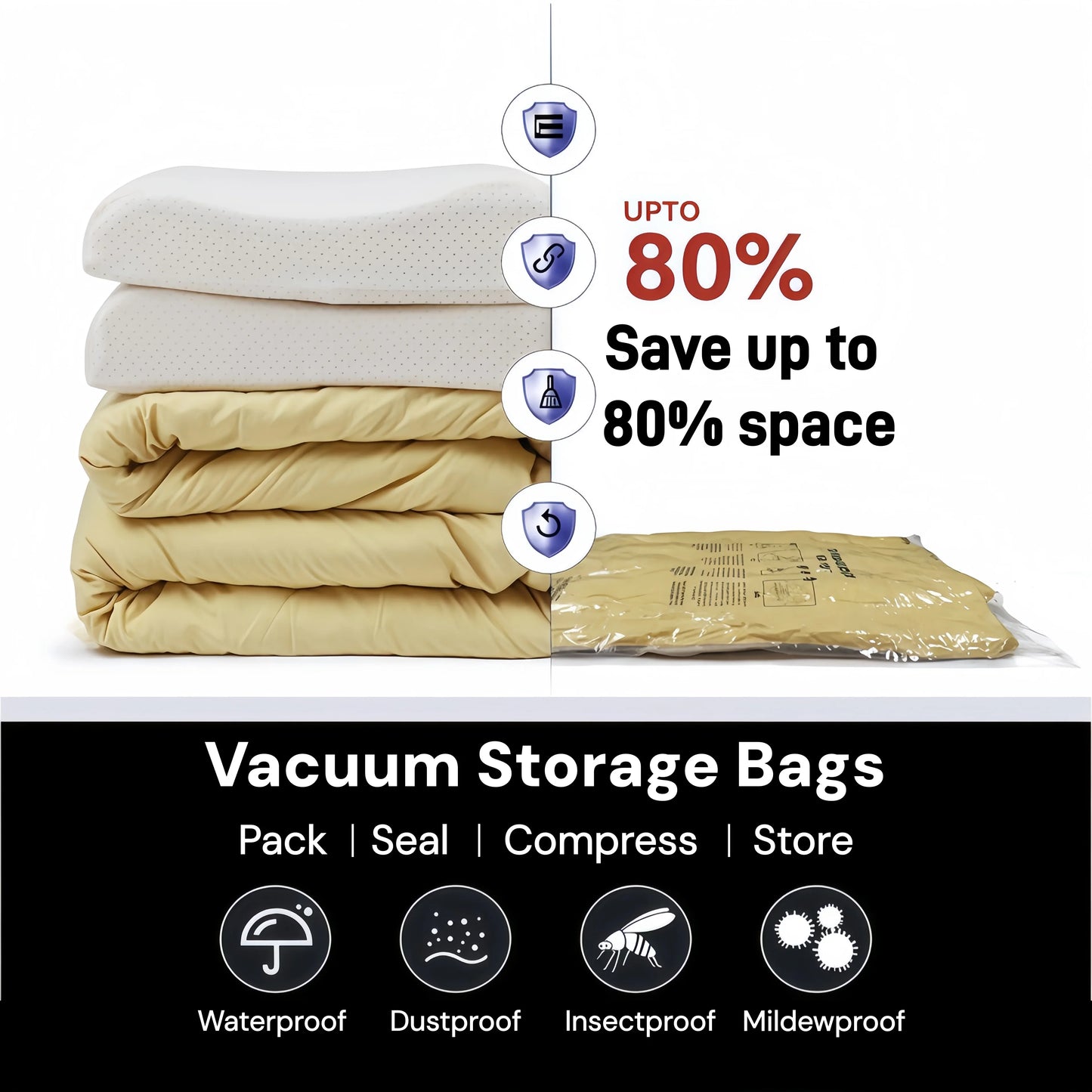 Vacuum Storage Organizer Bags,Travel Suitcases Essentials, Wardrobe Clothes Compression Packaging Sealing Bag Camping Equipment
