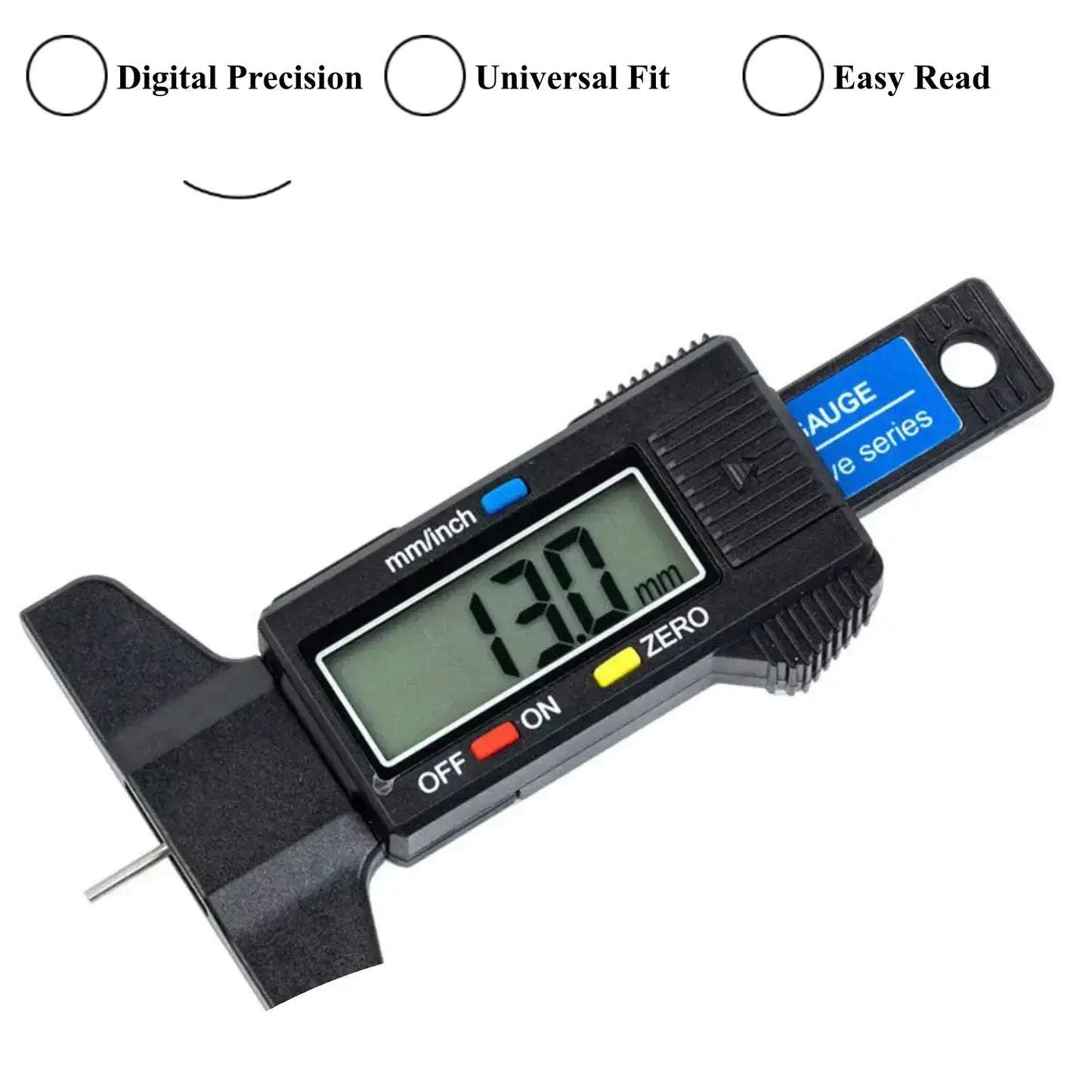 Tire Tread Depth Gauge with Digital LCD Display, Widely Applicable Tire Depth Measuring Tools for Various Vehicles, Test Gauge Set