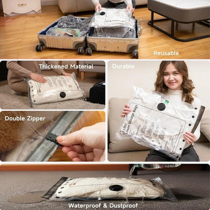 Vacuum Storage Organizer Bags,Travel Suitcases Essentials, Wardrobe Clothes Compression Packaging Sealing Bag Camping Equipment